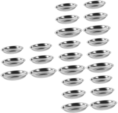 PRETYZOOM Pz Piatto in acciaio inox vassoio caffe antipasti Piatto da antipasto piatti pane lamiera acciaio piccolo piatto piatti di salsa per immersione piattino Acciaio inossidabile