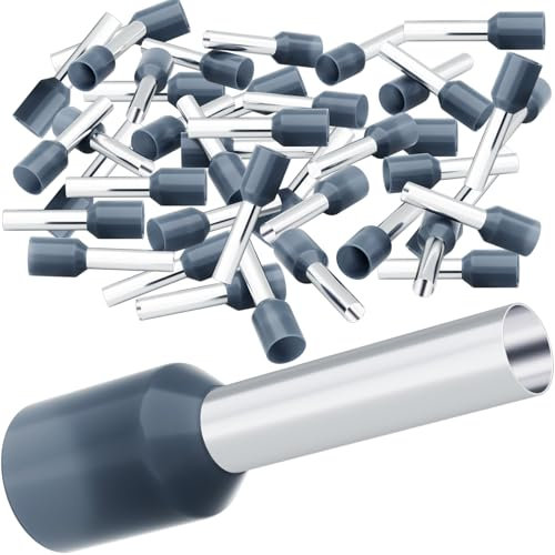 HOLMOL Férulas de 4 mm², 150 unidades de terminales de 4 mm2, aislados, terminales de cable 4 mm2 x 12 mm, casquillos de 4 mm² de largo, juego de casquillos para conexión de cables (4 mm² x 12 mm)