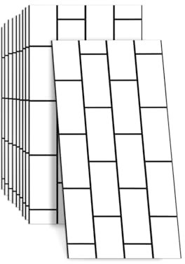 Pannello da parete autoadesivo, 10 pezzi, effetto marmo, 60 x 30 cm, impermeabile, resistente all'olio, per cucina, bagno, soggiorno (tipo E)