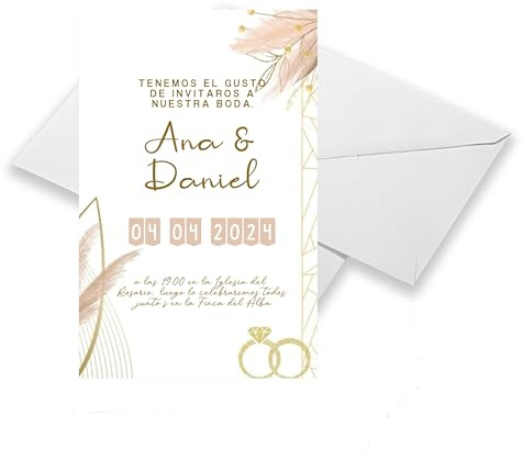 Pack 27 Invitaciones de Boda Personalizadas con Sobres Incluidos