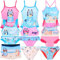 BlueY - Bambina Costume da Bagno Intero 1 Pezzo o Bikini 2 Pezzi Monokini - Bambino Slip Pantaloncino Parigamba Boxer Mare Piscina - Licenza Ufficiale [18004 Bikini Fucsia - 3 Anni]