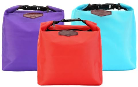 Abiyou Klein Lunchtasche, 3 Stück Kühltasche Klein, Mini Lunchtasche, Mini Kühltasche, Wasserdicht Picknicktasche, Faltbare Isoliertasche, Tragbar Kühltäsche, Faltbar Lünchtasche, für Unterwegs,Schule