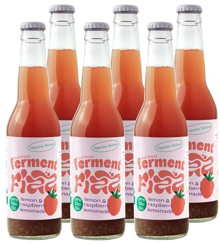 Gut Food Ferment Fizz Lemon & Raspberry Lemonade, 330ml, Naturally Fermented, Prebiotic, Vegan