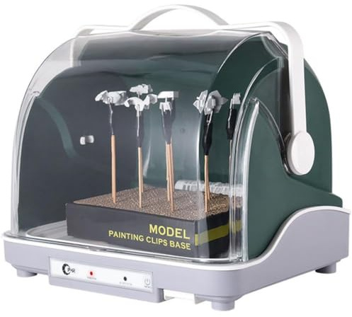 Kit de cabina de pulverización de aerógrafo con secadora, cabina de pintura modelo hobby de 120 W, caja de filtro de agua y cubierta antipolvo transparente para manualidades