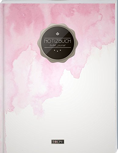 TULPE Bullet Journal A4 „C084 Aquarell“ (140+ Seiten, Vintage Softcover, Punktkariertes Papier – Punktraster Notizbuch, Handlettering, Skizzenbuch, Zeichenbuch)