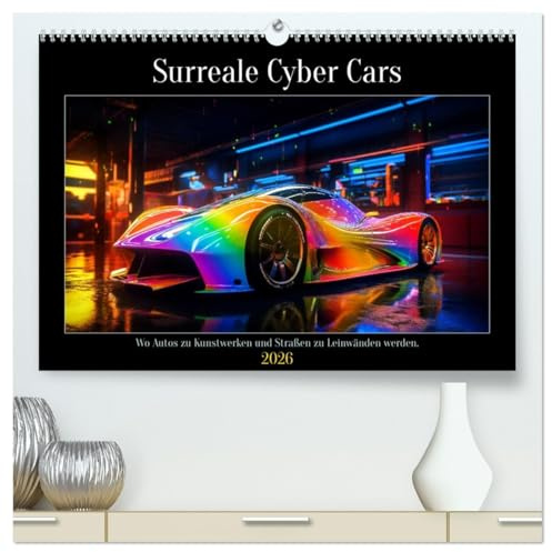 Surreale Cyber Cars (hochwertiger Premium Wandkalender 2026 DIN A2 quer), Kunstdruck in Hochglanz: Surreale Cyber Cars sind eine faszinierende Vision ... lebendige Kunstwerke. (CALVENDO Mobilitaet)