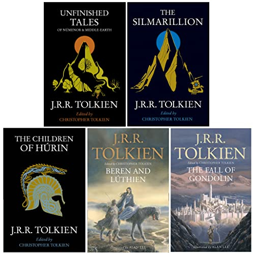 Das erste Zeitalter von Mittelerde, 5-Bücher-Sammlungsset von JRR Tolkien (Unvollendete Geschichten von Numenor und Mittelerde, Das Silmarillion, Die Kinder von Hurin, Beren und Luthien und Der Fall