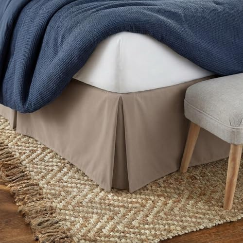 Linen Market Cache-sommier en Microfibre, Facile à Installer, Chute de 36 cm, résistant au rétrécissement et à la décoloration, décoration de Chambre (lit Double, Taupe)