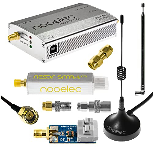 NESDR SMArt XTR HF-Bundle: Software-Definiertes 300Hz-2,3GHz Funkgerät für LF/HF/UHF/VHF. Enthält SMArt XTR RTL-SDR, Zusammengebauten Ham It Up Plus v2-Aufwärtswandler, 3 Antennen, Balun, und Adapter