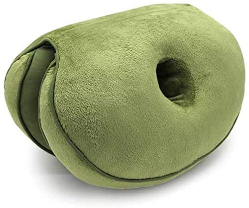 Dual Comfort Cushion Lift Hips Up Sitzkissen, Lift Hips Up Sitzkissen, Orthopädisches Memory Foam Stützkissen für Ischias, Steißbein und Hüfte Druckentlastung auf dem Rücken (Grün)