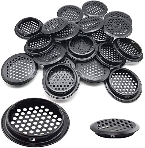 20 Stück 53mm Lüftungsgitter Edelstahl Rund Lüftungsloch Belüftungsgitter Rund für Wohnmobil/Badezimmer/Küche usw (Schwarz)