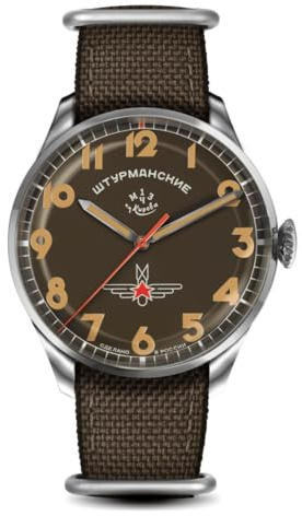 Sturmanskie Gagarin Herren Uhr analog Automatik mit Leder Armband 2416/3805145