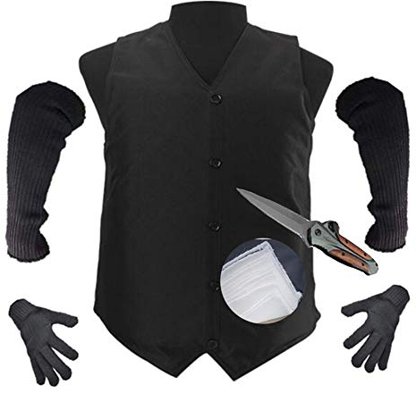 LCSJ Soft Stab-Resistant Clothing Adjustable Tactical Vest Knife-Proof Vest Adult for Men Women Chest Protection (Contain Gloves, Arm Sleeve)