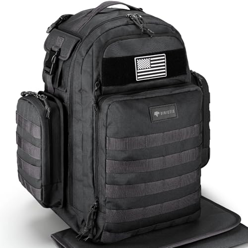 Dinictis Dad Diaper Bag Backpack with Diaper Changing Mat - Tropical Black