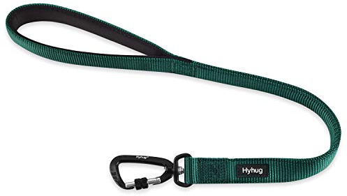 Lightweight Aluminum Alloy Hook Buckle, High-grade Upgraded Traffic Durable Nylon 24 inch Short Leash, with soft Neoprene Lining Handle, Professional Training (24 Inch Long, Dark Green)