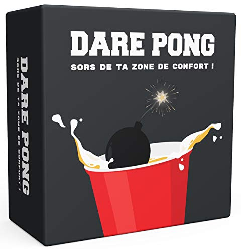 Dare Pong® – Beer Pong à la Rencontre d’Action ou Vérité. Le Jeu de soirée et de Boisson pour Adultes, idéal pour Le Beerpong, Les Festivals et comme Cadeau