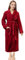 NY Threads Damen-Bademantel aus Fleece, Schalkragen, weicher Plüsch, Spa, burgunderfarben, Large