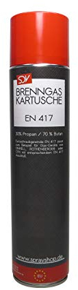 SDV Chemie Brenngas Kartusche 1x 600ml EN417 330g Gaskartusche Universalgas Multigas Druckgas