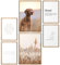Papierschmiede® Mood Poster Set Hund, Fertiges Bilder Set mit Rahmen (Holz, Natur), Wohnzimmer Deko Schlafzimmer, 2x DIN A4 und 4x DIN A5, Haustier Freund Freiheit