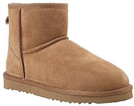 Veilante Damen Schneestiefel wasserdichte Leder Winterstiefel rutschfeste warme gefütterte Winterboots