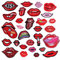 Woohome 29 Stück Flicken Patches, Mund Patches zum Aufbügeln Lippen Flicken zum Aufbügeln Patches für Kleidung Kleid Hosen Hüte Jeans, Nähen Blumen Applikation DIY Zubehör