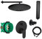 vanvilla Duschsystem mit Unterputz Duscharmatur von Hansgrohe Einhebelmischer und vanvilla Regendusche mit Armatur, Duschkopf rund, Dusch-SET HGS10 schwarz matt beschichtet