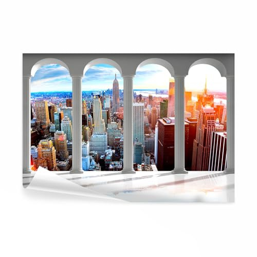 decomonkey Fototapete New York 3d Effekt, 450x315 cm, XL, Stadt City USA | Architektur, Vlies, Schlafzimmer, Wohnzimmer, Tapete, Fototapeten, Tapeten, Vliestapete, Wandtapete, moderne, Wandbild, Wand