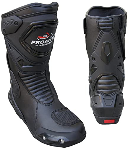 PROANTI Motorradstiefel Leder Motorrad Stiefel Touring Racing - 43