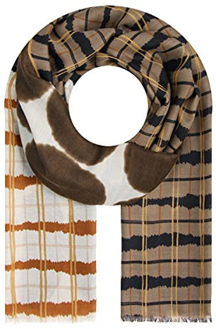 Majea Halstücher Damen Tuch Kopftuch Halstuch Schal Damen-Schal Tücher Stola (880034) (braun 1), Einheitsgröße