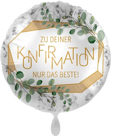 Folienballon Konfirmation, Eucalyptusblätter ca. 43 cm