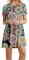 EFOFEI Damen Floral Crewneck Kleid Swing Sommerkleid Lose Einfaches Kleid Grün XL