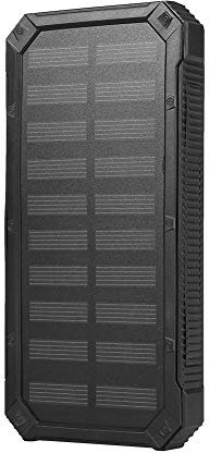 Power Bank Case, Solar Power Bank 20000mAh Grande capacità per la scuola per l'esterno per la casa per i viaggi(Nero)