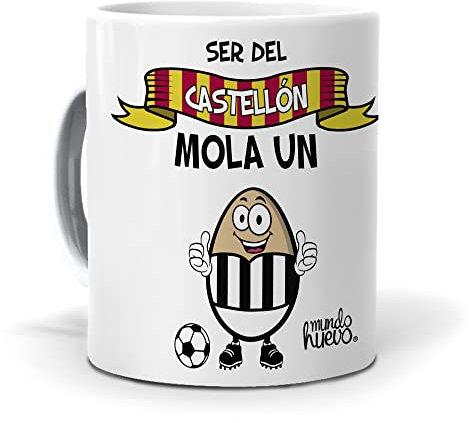 Taza para Aficionados | Ser del Castellón Mola un Huevo | Taza para la Mejor Afición | Mensaje Perfecto para los Aficionados | Idea de Regalo de Fútbol | Taza de Desayuno Especial | Capacidad 350 ML