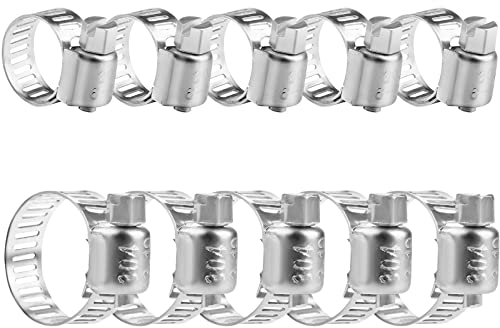 DAPHNIE Schlauchschellen Edelstahl(W4 304) 20 Stück 19-29mm 27-51mm, Rost & Korrosionsbeständig -Verstellbare Wiederverwendbare Schellen für Rohre, Pools, Maschine & Auto