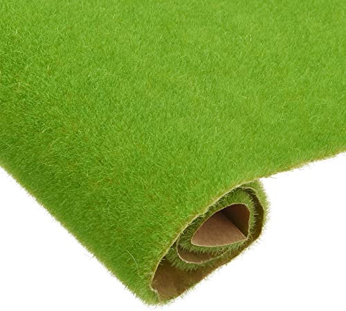 sourcing map Lot de 2 tapis de gazon artificiel vert clair pour décoration de jardin, pelouse, 8 x 25 cm