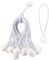 PRETEX Tensores Elasticos con Bola - Set de 25x Gomas Tensoras Universales con Bolas de 15 cm - Tensores para toldos Camping Lona pancartas - Cuerdas para Sujetar Lonas - Blanco