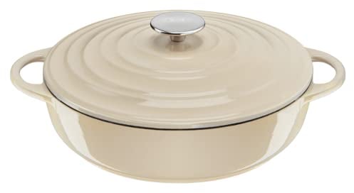 Tefal LOV Servierpfanne 28 cm, wiedergewonnenes Gusseisen, optimale Wärmespeicherung, für alle Herdarten, induktionsgeeignet, backofengeeignet bis 250°C, spülmaschinegeeignet, beige, E25972
