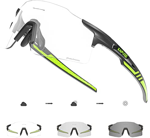 KAPVOE Fahrradbrille MTB Brille Selbsttönend Klar Radbrille Rennrad Sportbrille Sonnenbrille Radsport Laufen Golf Fahrerbrille Baseball Herren Damen