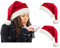 OCTEEN Weihnachtsmütze, Weihnachtsmütze, rote Strickmütze für Erwachsene, Damen, Herren, 2 x rote Weihnachtsmannmützen für Erwachsene, Erwachsene