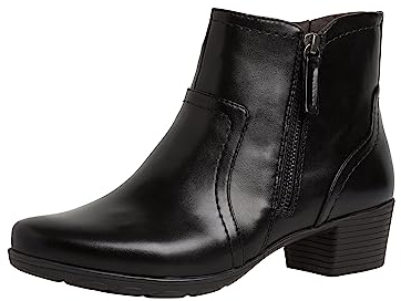 Jana Damen Stiefeletten mit Absatz mit Reißverschluss Kleiner Absatz, Schwarz (Schwarz), 36 EU