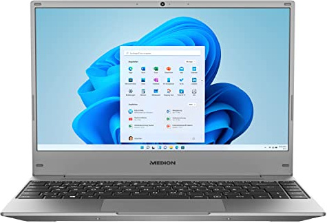 MEDION E13204 33,7 cm (13,3 Zoll) Full HD Notebook (Intel Pentium Silver N5030, 128GB SSD, 4GB DDR4 RAM, Webcam, Win 11 Home S Modus)