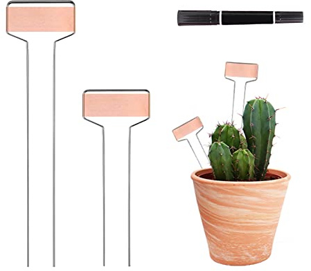 Confezione da 30 etichette in rame per piante, in metallo, 25,4 cm e 15,2 cm, riutilizzabili, per piantine, erbe, fiori, verdure, alberi e regali per giardinaggio