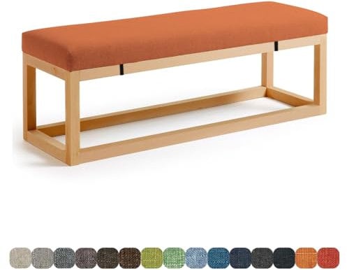 Lsjoaw Bankauflage Bankkissen Sitzauflage Sitzkissen Bank 100X35X3CM Stuhlkissen Bankpolster Schaukel mit abnehmbarem Bezug für Fensterbank Outdoor Gartenmöbel Terrasse Drinnen Sitz,Orange