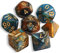 QMAY DND Dice Polyedrisches Würfel Set - 7 Stück für Dungeon und Dragons MTG RPG D&D D20, D12, D10, D%, D8, D6, D4 (Blau und Braun + Glitter)