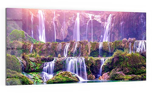 DEQORI WTD - Cuadro de cristal (100 x 50 cm, diseño de cascadas de terraza)