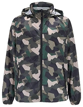 Mac in a Sac Edition Unisex Waterproof Packable Jacket (Green Camo, M)