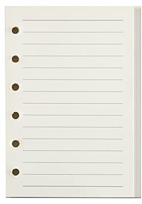 160 Blätter/ 320 Seiten A7 Nachfüllpapier, 2er Pack Einlageblätter 6-Loch-Binder Blanko/Liniert Nachfüllpapier für Notizbuch Tagbuch Organizer Planer (A7, Liniert Papier)