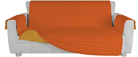 Italian Bed Linen TRENDY Sofabezug zweifarbig aus Mikrofaser, Orange/Gelb, 3 Plätze