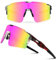 DUDUKING Sonnenbrille Fahrradbrille Herren Damen,Wassertransferdruck Sportbrillen Radsport Brillen für Outdoorsport Radfahren Laufen Golf UV 400 Schutz Baseball Brille (Wassertransfer Rosa)