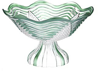 OQHAIR Bandeja de decoración de Cristal de imitación, Plato de Fruta, ensaladera para el hogar, florero, Caja de Dulces (Color: Verde)